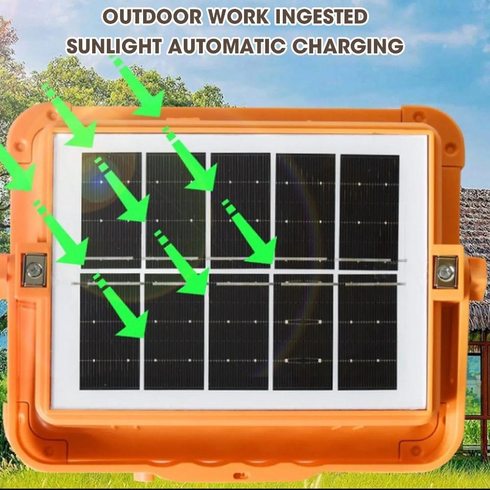Rechargeable Solar Flood Light Outdoor Portable LED Reflector Spotlight Projector Floodlight Construction Lamp