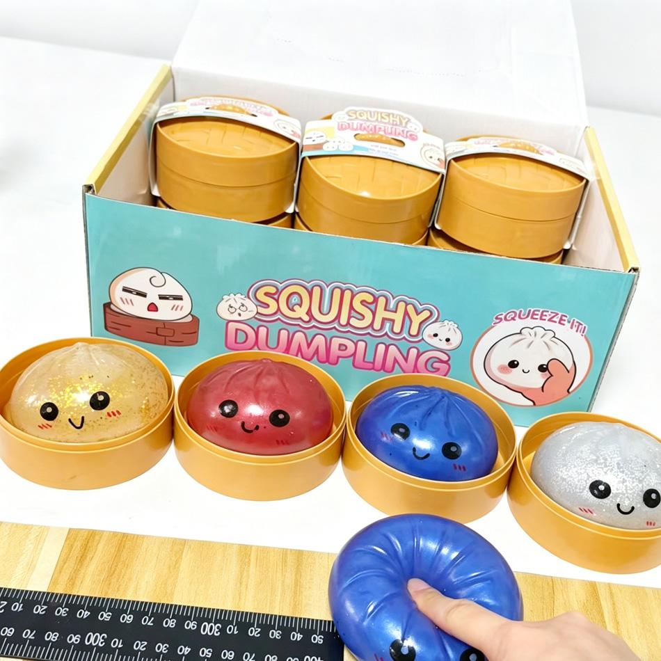 Dumpling Squishy Simulated Steamed Bun Squishy Stress Ball Soft Slow Rebound Sensory Squeeze Toys Fidget Toy Stress Relief Gift