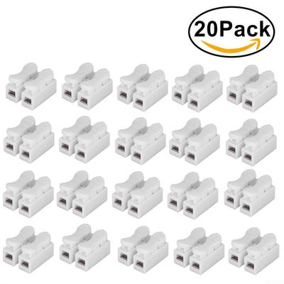 20Pcs CH2 Spring Quick Wire Connector Cable Clamp Terminal Block LED Strip Light