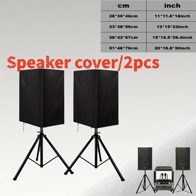 2PCS Speaker Cover, Suitable for Home Outdoor Audio Protection, A Must for Music Lovers, Black Oxford Cloth (only Cover)