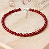 Handmade Red Agate Beaded Necklace: Women's High-End Chinese Style Clavicle Choker