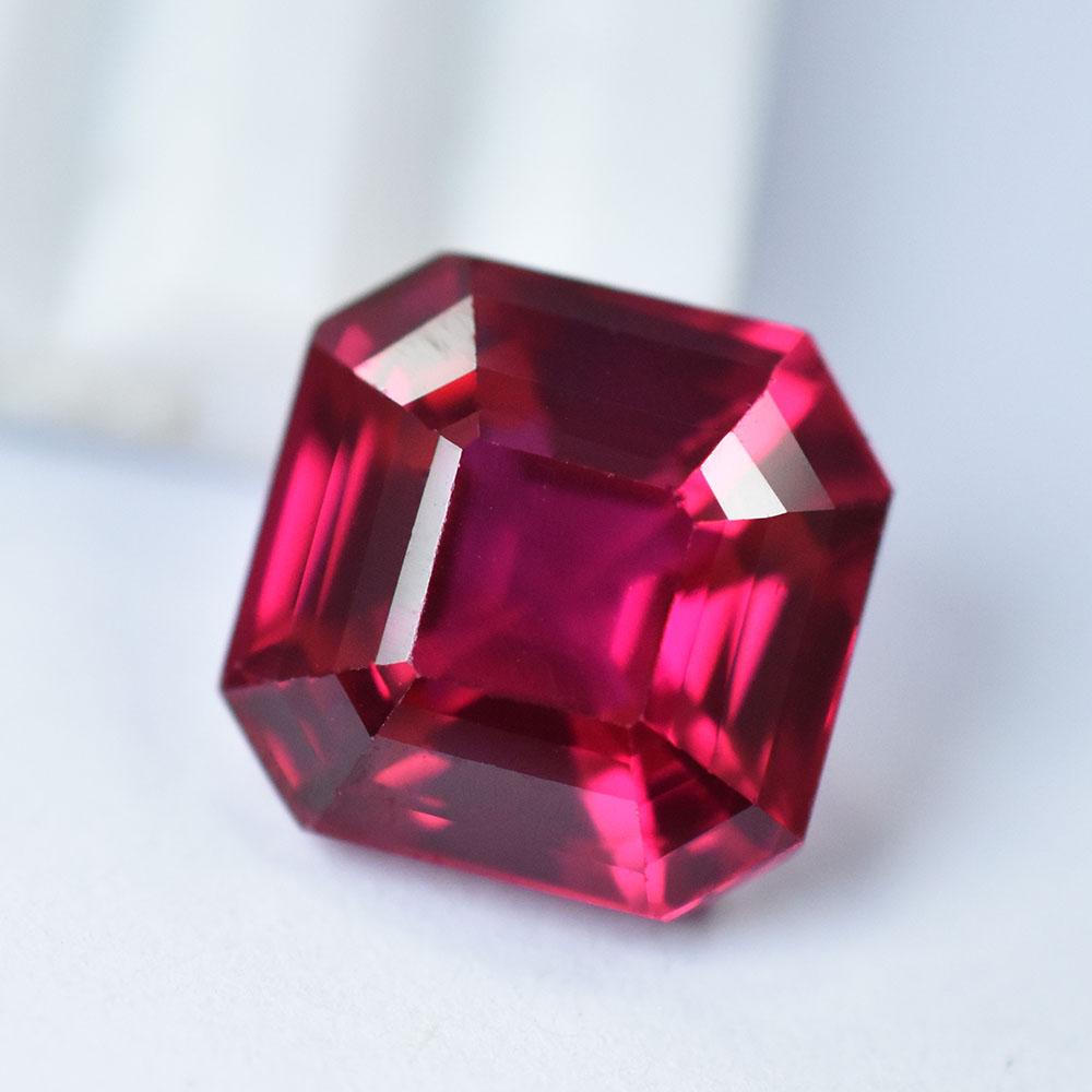 Natural Pink Ruby Loose Gemstone Square Cut 18 ct for Wedding for Jewelry Making and Gem Collections