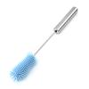 Silicone Bottle Brush with Stainless Steel Long Handle Press-Rotating Design Soft