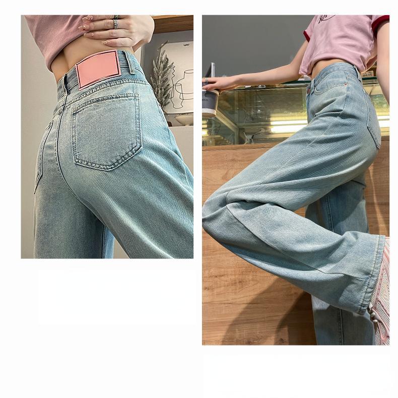 Schlagjeans für Damen, modische Jeanshose mit weitem Bein, hohe Taille, bequem