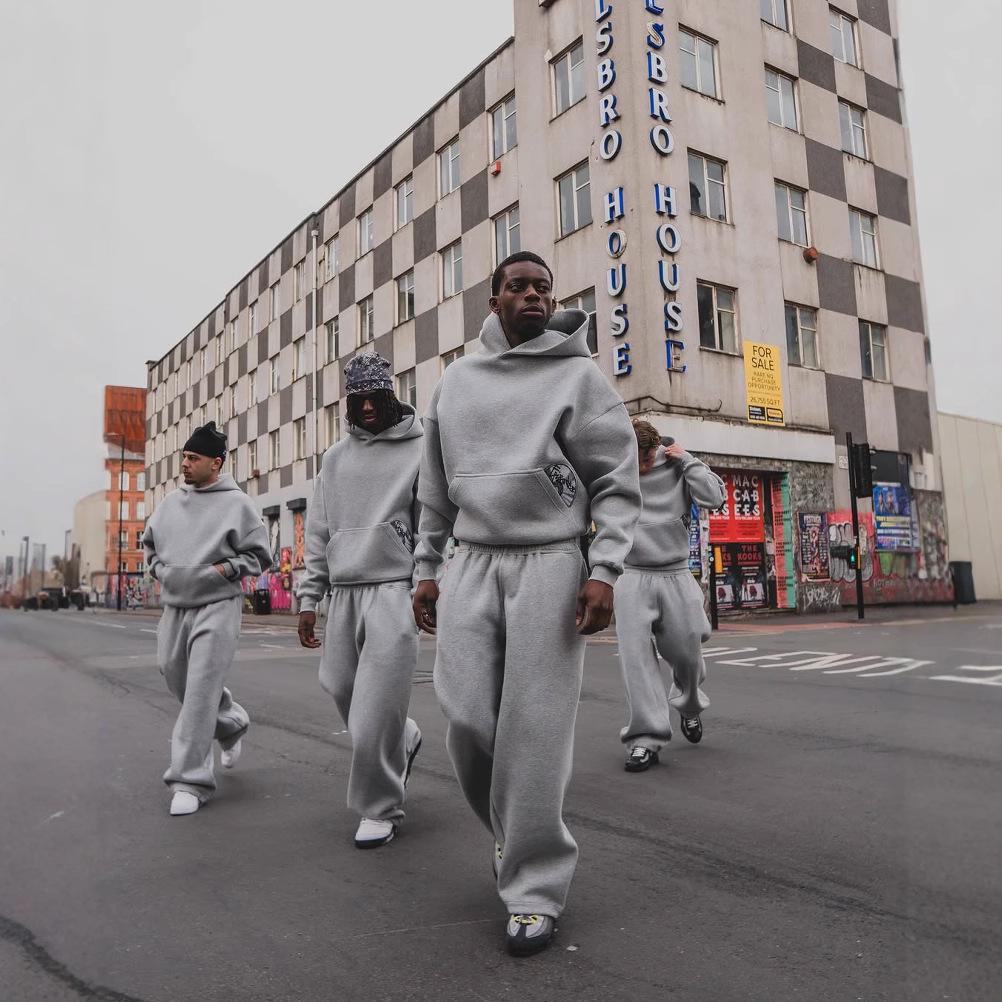 Vintage Print Hoodie and Sweatpants Set - Long Sleeve Streetwear
