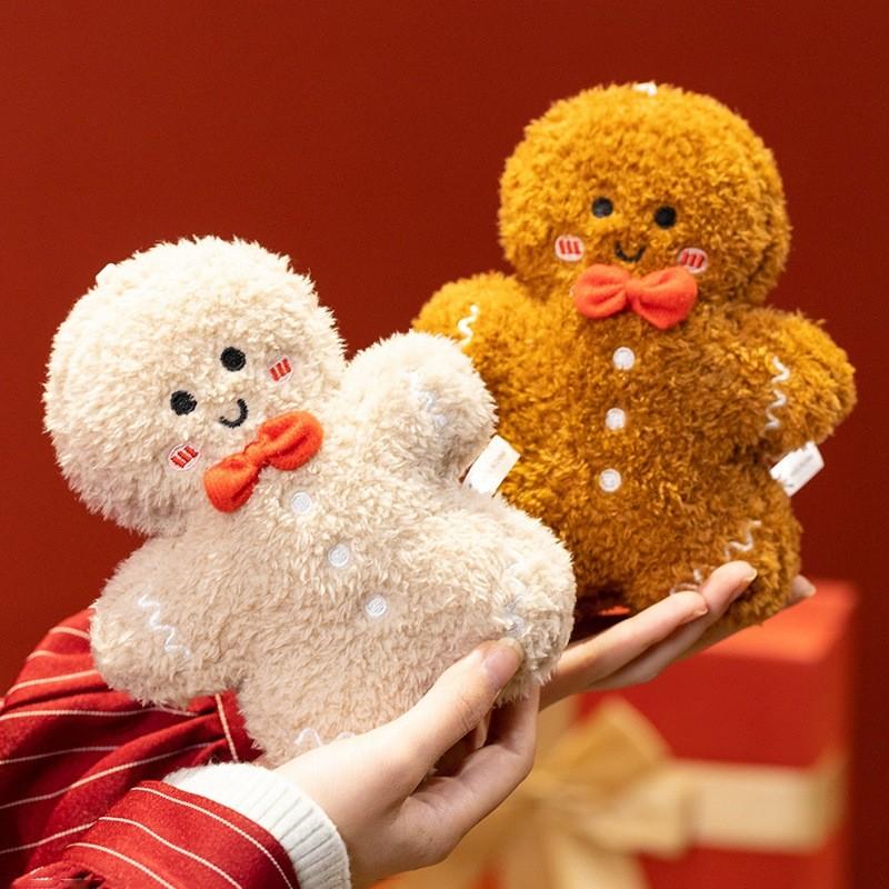 Weihnachts-Lebkuchenmann Plüschtier mit weichem Stoff für Feiertagsdekoration und Geschenke