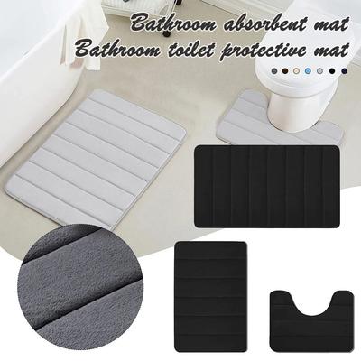 3Pcs/Set Machine Washable Bath Mats Sets Water Absorption Soft Rugs  For Home Floor
