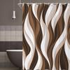 Brown Shower Curtain Modern Abstract Brown And White Gradual Change Stripes Simple Bathroom Curtain Waterproof Fabric Machine Washable With Hook
