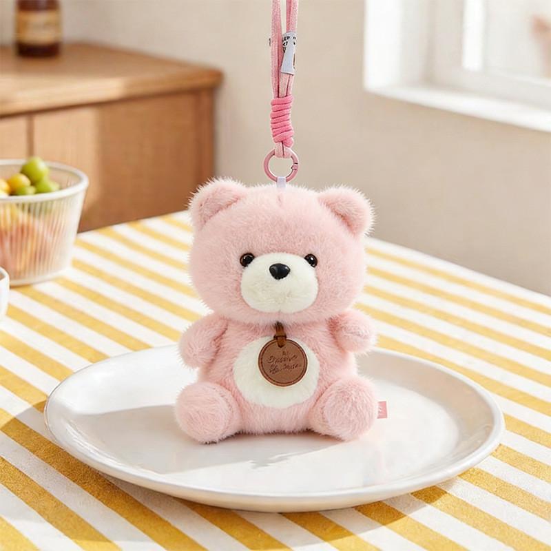 Cartoon Dog Capybara Elephant Bear Dinosaur Cat Plush Toy Keychain For Gift Giving