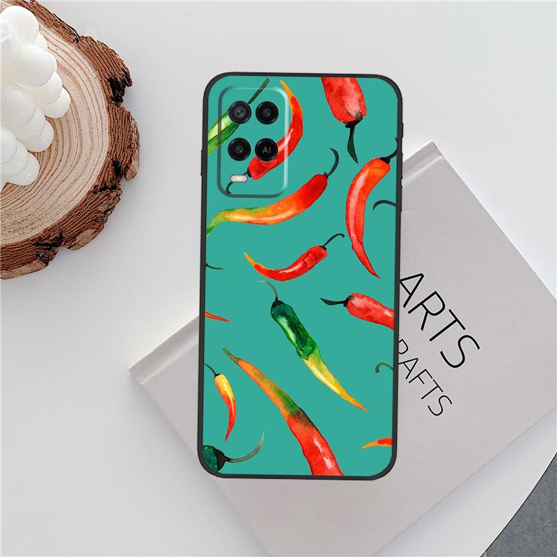

Red Chilli Pepper Pattern Case For OPPO A54 A74 A94 A1K A15 A16 A3S A5S A83 A91 A93 A52 A72 A5 A9 A53 A31 2020 Cover OPPO A92