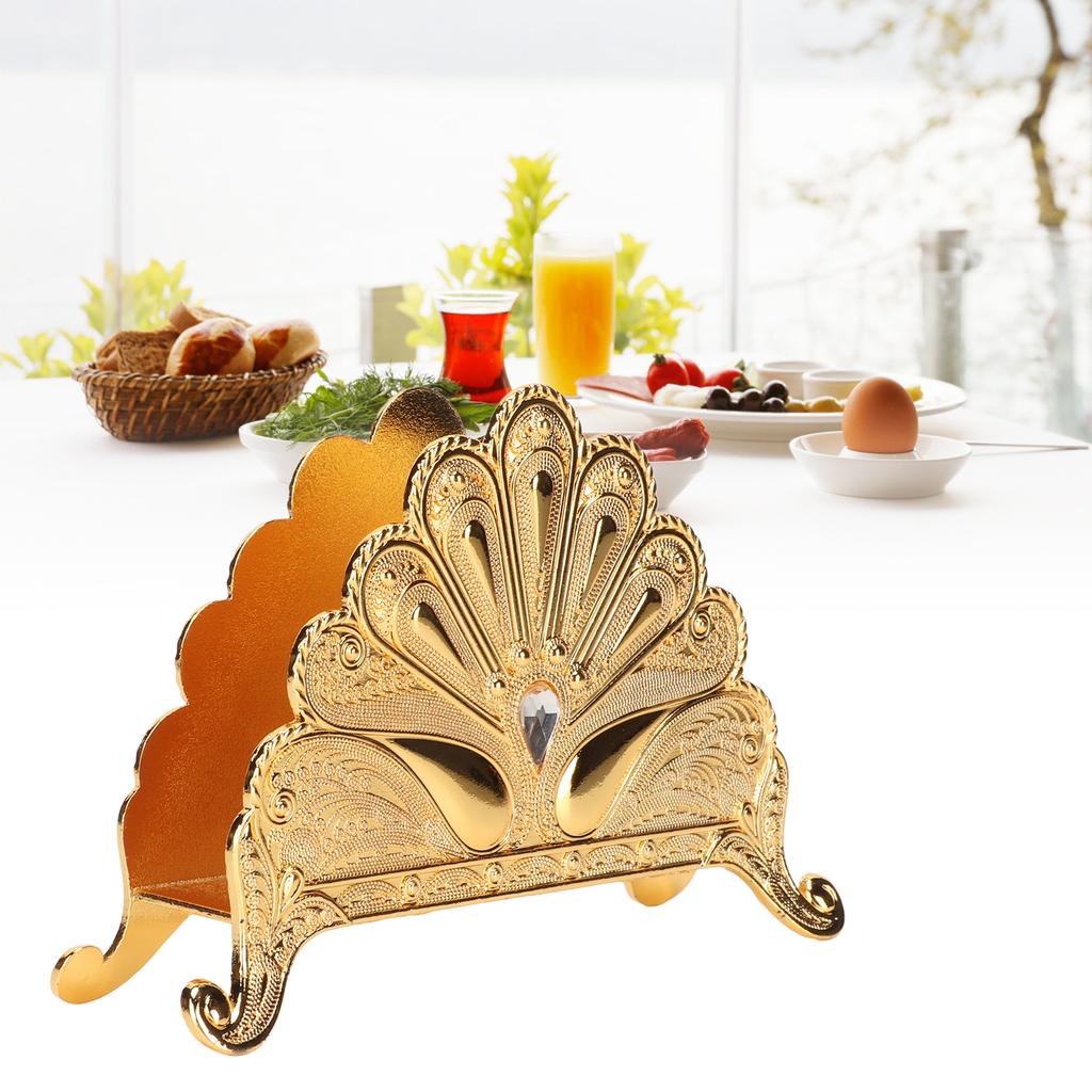 Napkin Holder Classical Metal Peacock Embossed European   Table Tissue Holder Tabletop Freestanding Tissue Dispenser