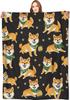 1PC Lovely Dogs Throw Thin Blanket Gifts for Friend Couch Bed Car Home Camping For Animals Shiba Inu Lovers All Season Use