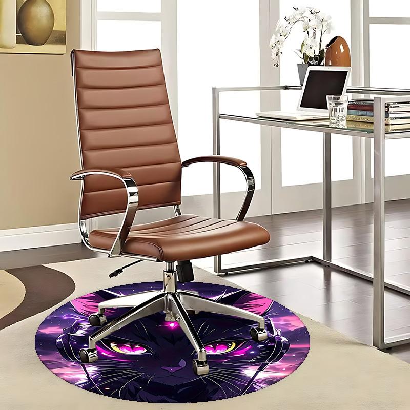 1 Stück Anime Katze Runder Teppich Bürostuhlmatte, Rutschfester Teppich für Heimdekoration, Wohnzimmer, Schlafzimmer, Spielzimmer, Festivalgeschenk