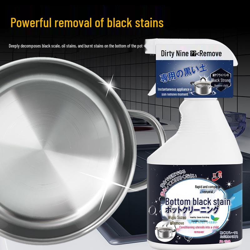 Výkonný čistič dna černých hrnců pro odstranění připálenin a oleje