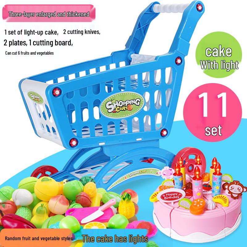 Kids' Shopping Cart Toy Set with Fruit Cutting (Multiple Sizes)