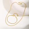 Women Minimalist Thin Gold Plated Chain Necklace, Stackable Stainless Steel Gold Plated Waterproof Jewelry