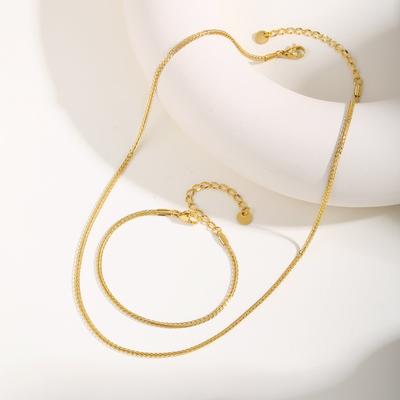 Women Minimalist Thin Gold Plated Chain Necklace, Stackable Stainless Steel Gold Plated Waterproof Jewelry