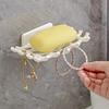 Soap Box Wall Mounted Drainage Shelf For Home Use No Punching High-End Bathroom New Soap Dish Rack Hooks For High-End Bathrooms