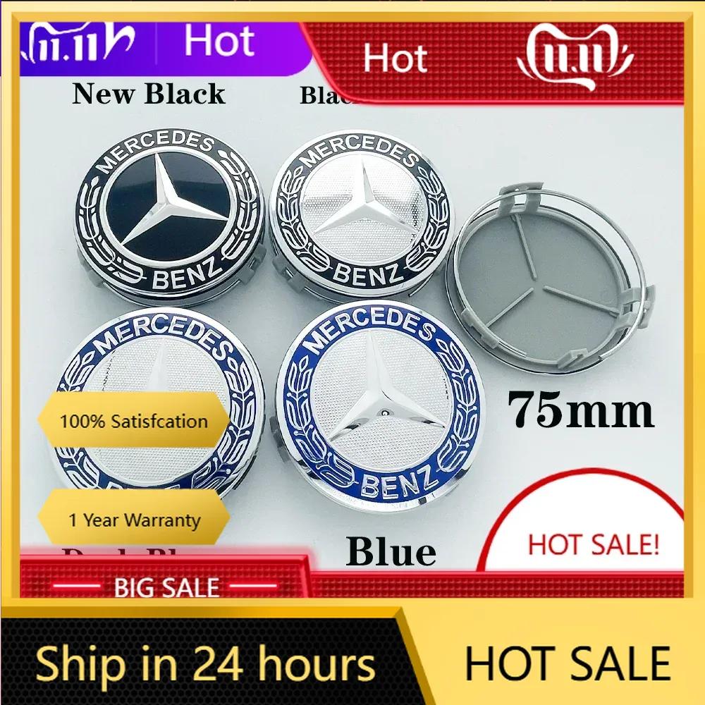 C200 E200 Neu 2025 Für Mercedes Benz 4 Stück 75mm Auto Radnabendeckel Felgendeckel Für Mercedes Benz W204 205 A B C E S CLA CLK