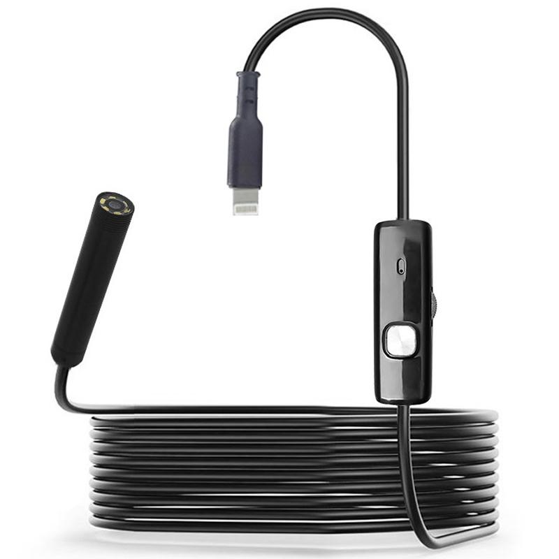 

HD305 3м Длинный 7мм Жесткий Провод Камера Объектив Микроскоп для iPhone iP Системы Эндоскоп Type A