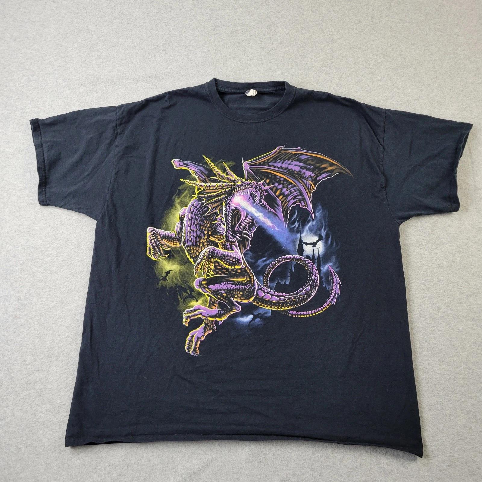 Dragon Shirt Mens 2XL XXL VTG 90s Fantasy Medieval Gothic Renaissance Castle 3XL