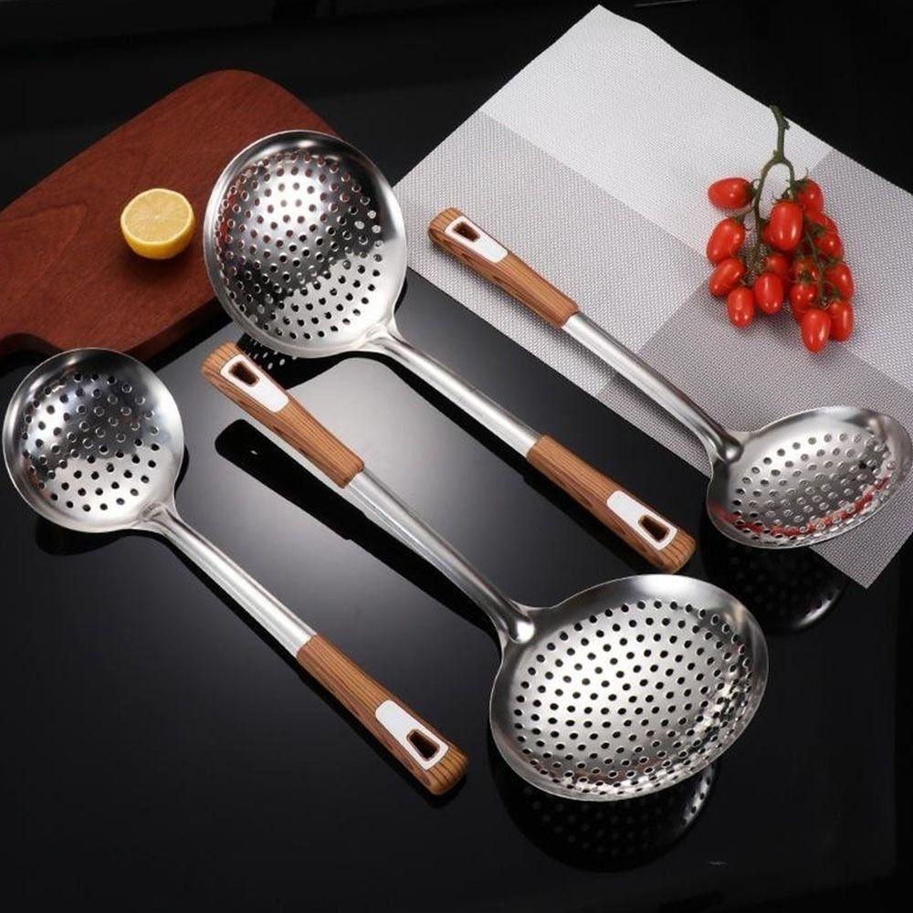 Anti-scald Stainless Steel Colander Long Handle Flour Noodle Dumplings Sieve  Cooking Tools