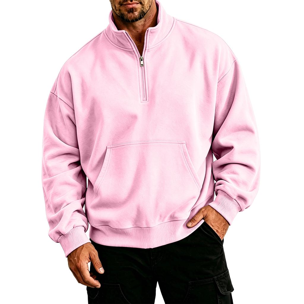 Sudadera para Hombre Tallas Grandes Ajuste Holgado Casual Manga Larga con Bolsillo para Otoño Invierno