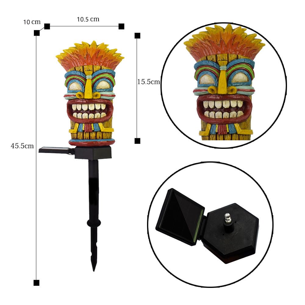 YZYOE LED solar wild man outdoor atmosphere decorative cute resin wild man head garden landscape light, light, light.