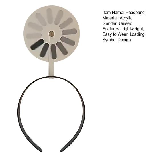 Unisex Hair Hoop Lightweight Easy to Wear Rotating Headband with Loading Symbol Design Hair Fixation Daily Decoration