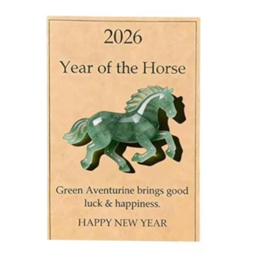 

2026 Elegant Horse Decor A Symbol of Wisdom & Success Chinese New Year Zodiac Horse Figurine with Card for Home Office Desk
