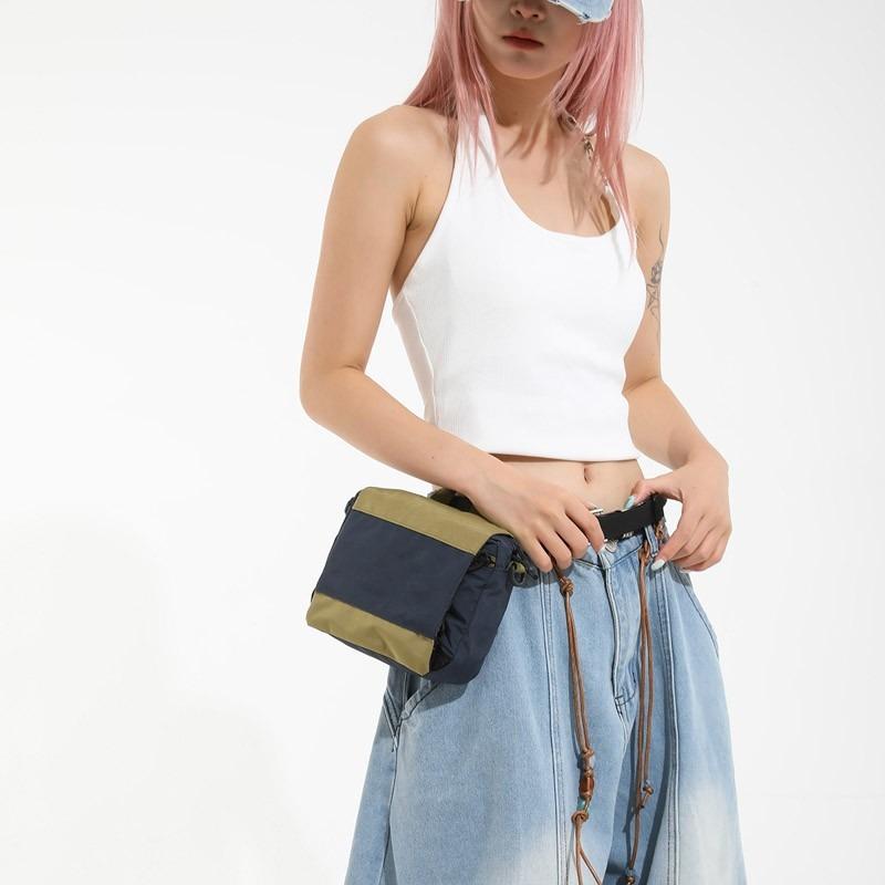 Einschulter-Umhängetasche, Lässige Mehrfarbige Damen-Tasche, Horizontale Quadratische Damen-Tasche
