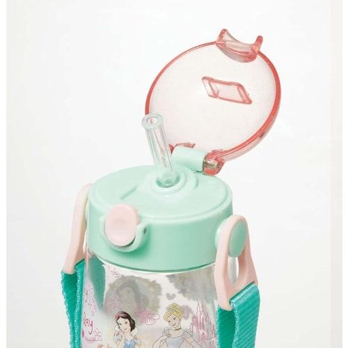 Skater Water Bottle 480ml Children's Clear Bottle with Straw Disney Princess 23 Girls PDSH5