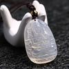 White agate eight guardian natural crystal Guanyin pendant, twelve zodiac white chalcedony Buddha pendant 202