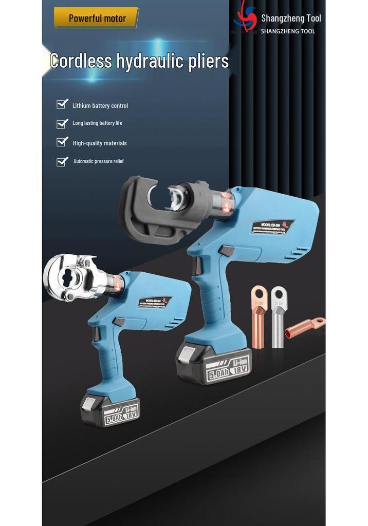 Rechargeable Electric Hydraulic Crimper EB-300/400, 16-300mm², Crimping Tool and Pliers.