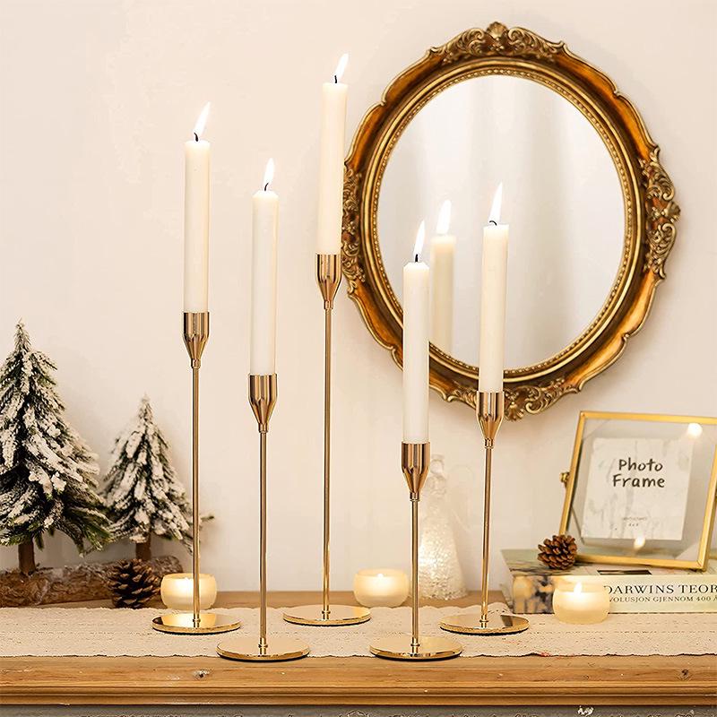 Nordic Light Luxury Aromatherapy Candle with Golden Candlestick - Perfect for Romantic Dinners and Elegant Table Decor