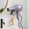 Stainless Steel Hair Dryer Holder Waterproof Blow Dryer Rack Simple Metal Storage Bracket  Bathroom