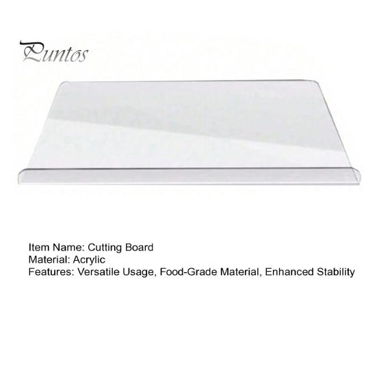 Acrylic Cutting Board with Counter Lip Non Slip Clear Cutting Board for Kitchen L-Shaped Charcuterie Board for Vegetables Cakes Pizza Sandwiches