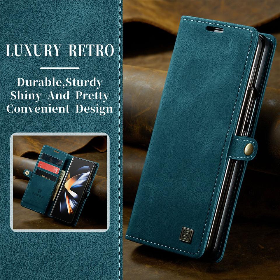 For Samsung Galaxy Z Fold 4 Case Wallet Magnetic Card Flip Cover For Galaxy Z Fold4 Case Luxury Leather Phone Cover Stand