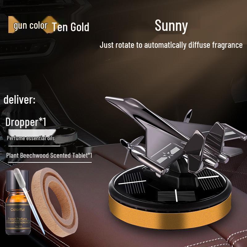 Solar Car Air Freshener & Odor Eliminator: High-End Rotating Ornament for Men's Car Interiors