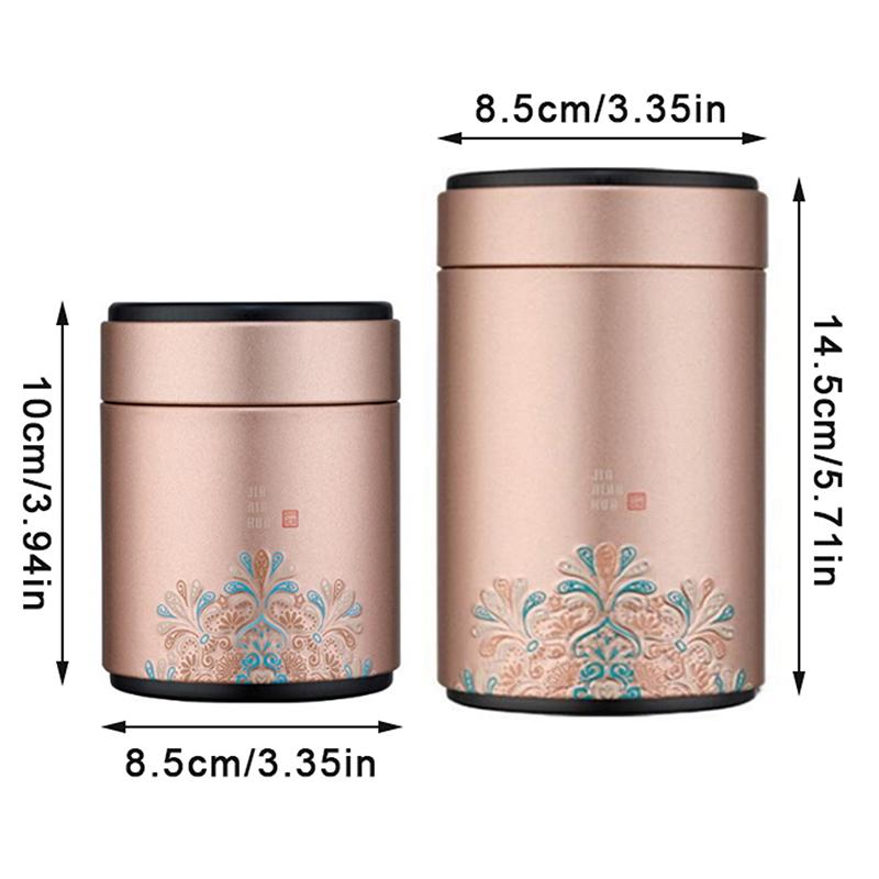 Portable Small Tea Packaging Box Tinplate Storage Can Exquisite Prints Empty Tea Tin Can Household Green Black Tea Sealed Jar