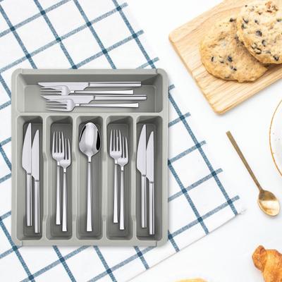 Mutfak Çekmecesi için Çekmece Düzenleyici Tepsi Genişletilebilir Çatal Bıçak Takımı Çatal Bıçak Takımı Tutucu Ayarlanabilir Plastik Alet Bölücü Spatula Alet ve Gereçler Depolama
