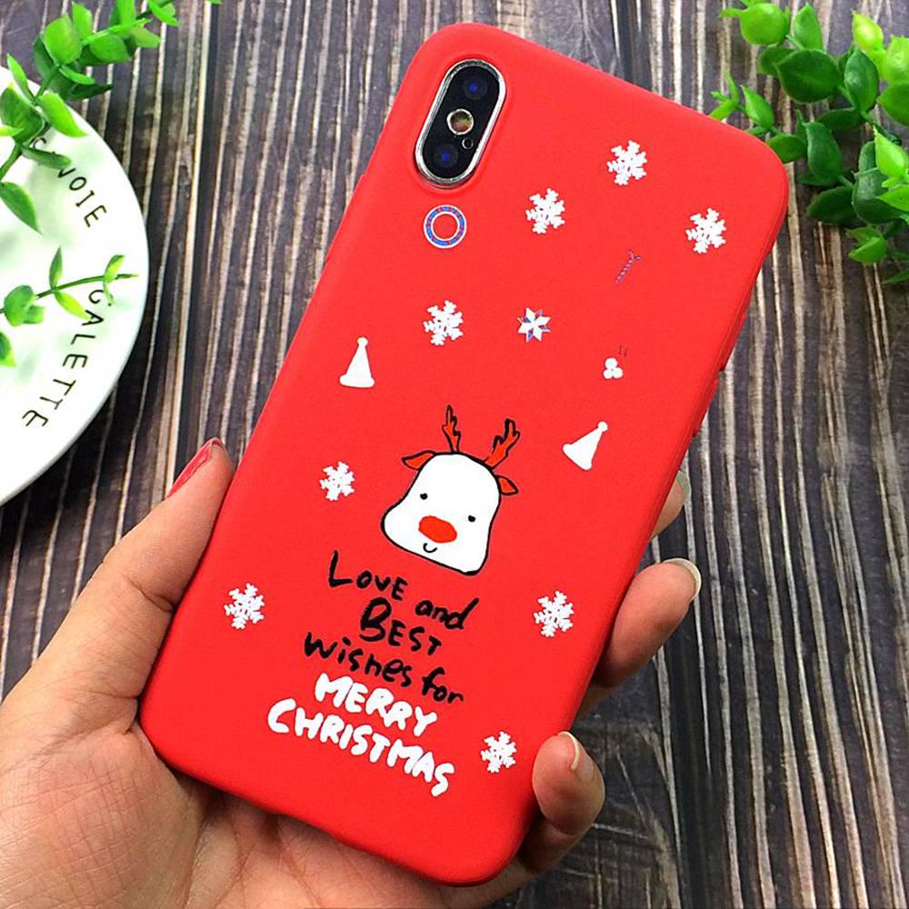 Shockproof Back Cover Christmas Soft TPU Phone Case For iPhone 5s SE 6s 7 8 Plus Xs Max Xr