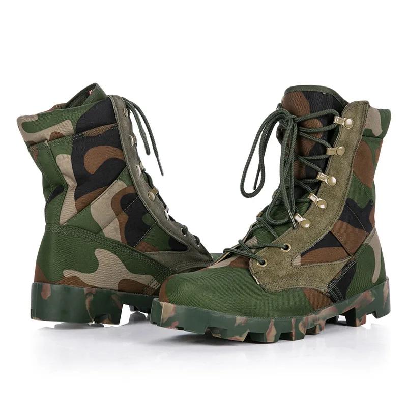 size 37 48 Men's Outdoor High Top Army Combat Boots Shoes Men Military Tactical Desert Boots  camouflage combat boots