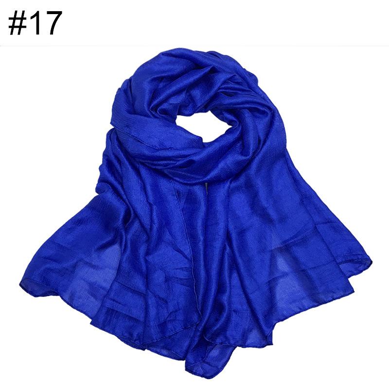 New scarf linen solid color imitation silk soft bag head shawl scarf one piece