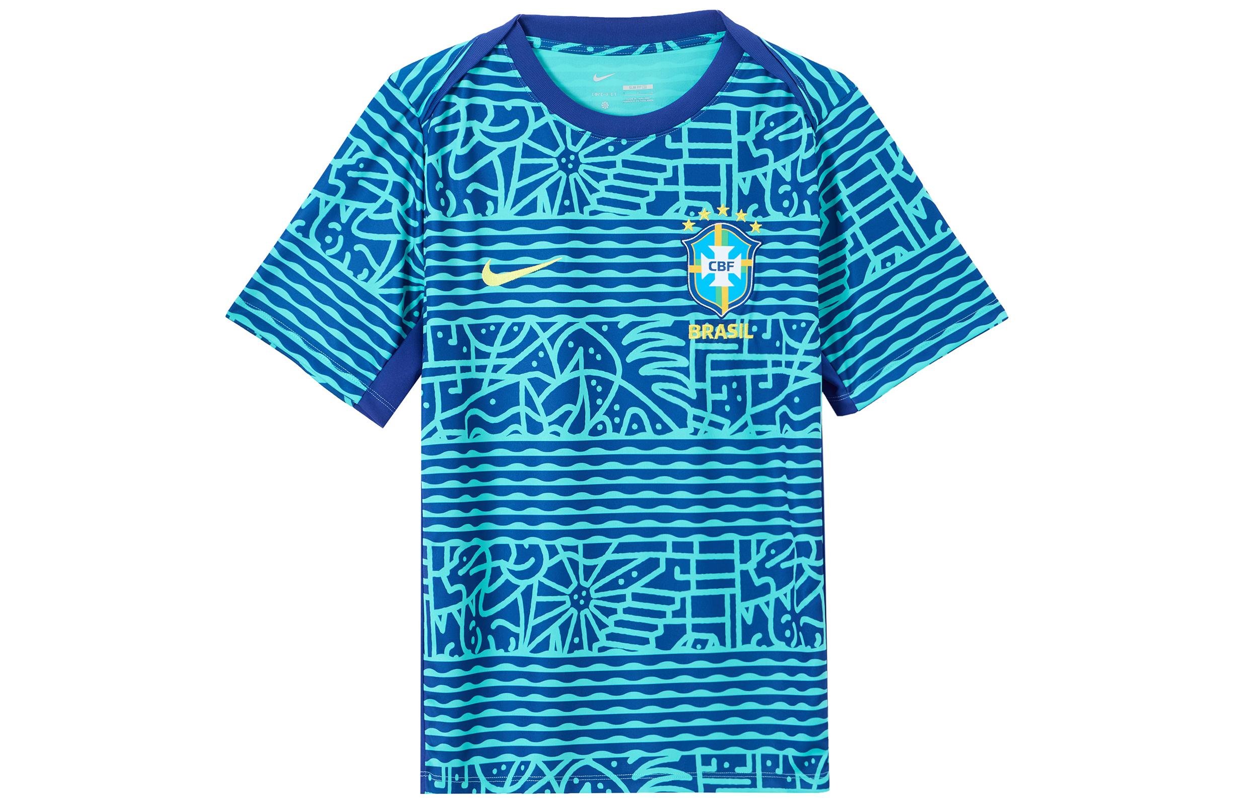 Мужская футболка Nike Brazil Academy Pro с коротким рукавом Nike Dri-FIT для предматчевых тренировок по футболу FJ2723-445 M