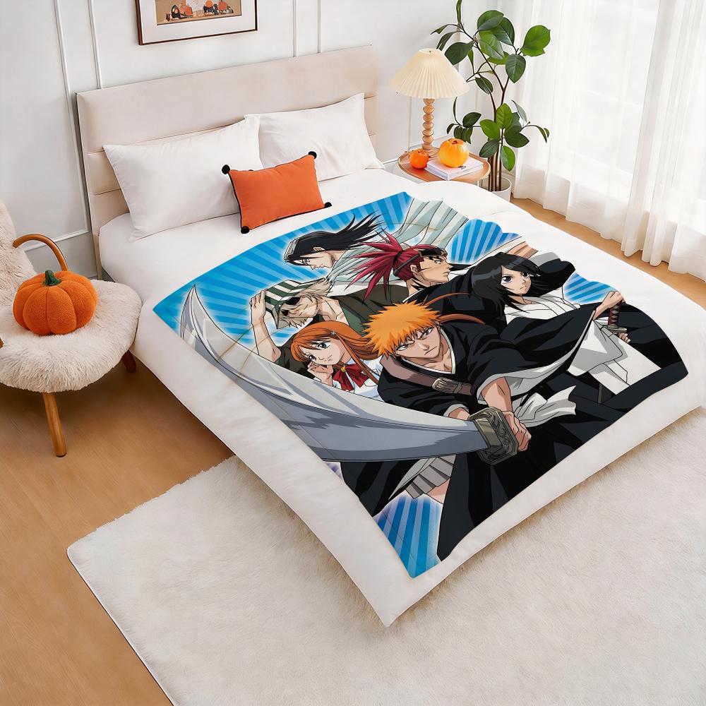 BLEACH Classic Animation Throw Lightweight 240g Flannel Blanket Soft Skin-friendly for Summer Cooling