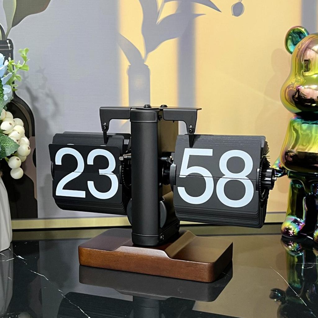 Classical Digital Flip Down Clock Battery Operated Desktop Mechanical Clock with Large Number Display for Easy Viewing