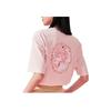 Li Ning SS22 Cherry Blossom Series Loose Short Sleeve Round Neck T-Shirt Women Tops Pink AHSS912-2