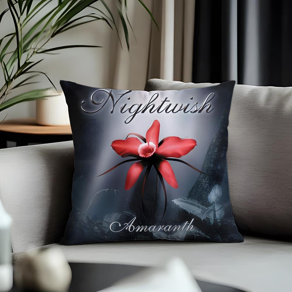 New Nnightwishiou Cushion Cover Antidustmite Pillowcase Invisible Zipper Silky Short Plush Sofa Cushion Cover