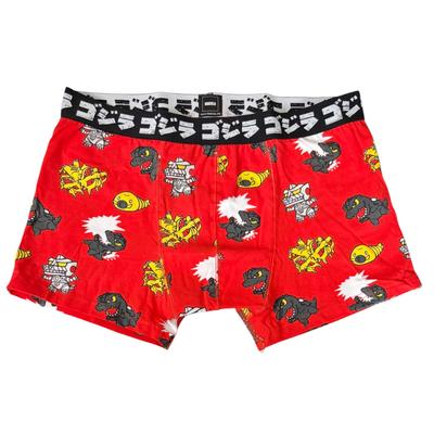 Small Planet Godzilla Boxer Briefs, Deformed, Red, Size L